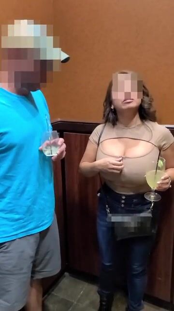 Busty MILF Allowing A Stranger From The Hotel Bar Fondle My Boob In An Elevator