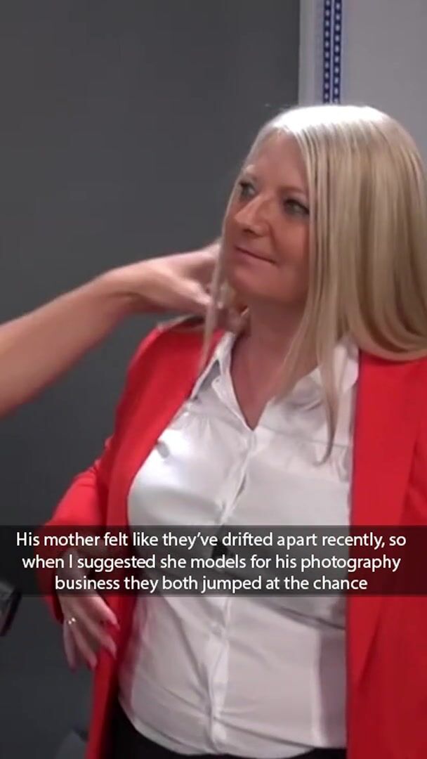 Mom poses for her son