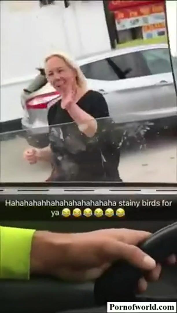 REAL mature lady sucking in public young worker who dared her