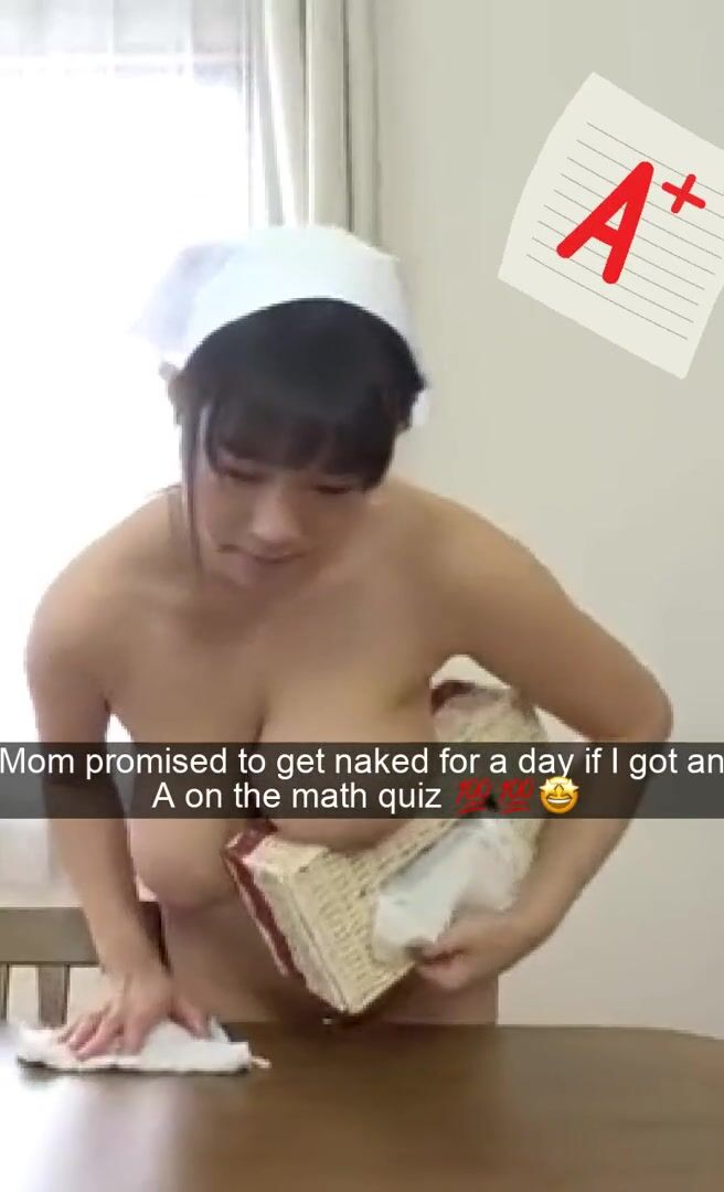 Mom giving me the gift she promised if I got an A on my math test