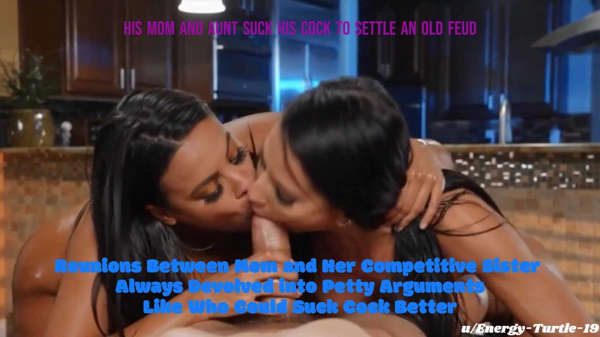 His Mom and Aunt Suck His Cock to Settle an Old Feud