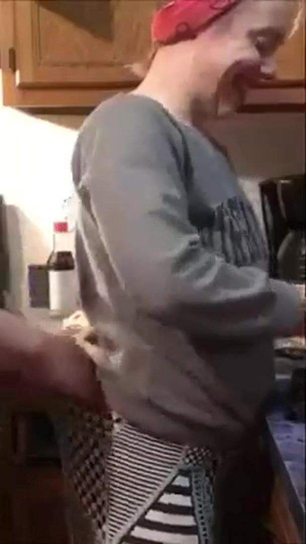 Surprising Mom in the kitchen when I come back home