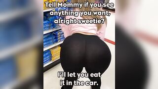 Grocery shopping with Mom is always fun