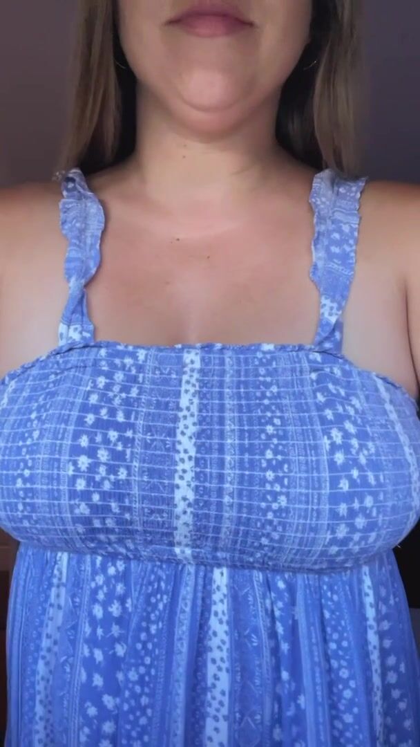 Braless in a summer dress ♥️ 35F