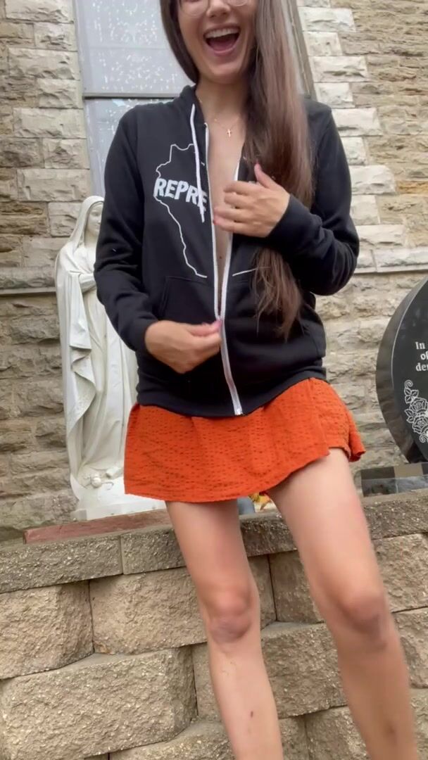 A Wisconsin mom showing off outside of church for you